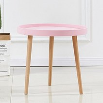 마음이음마켓 북유럽풍 플라스틱 간이 테이블, 핑크