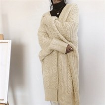 캐주얼 봄 가을 여성 롱 가디건 아우터 오버핏 루즈한 카디건 스웨터 긴 소매 니트 코트