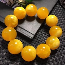 보석호박 천연 발트 앰버 탄성 대형 팔찌 노란색 오래된 밀랍 구슬 페르시 팔찌 액세서리