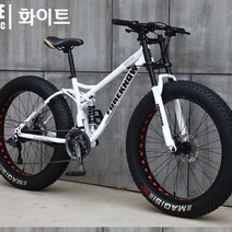 포레노우 MTB자전거 광폭타이어 전후쇼바 강화프레임 MTB 자전거, 24인치, 화이트27단