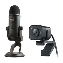 예티 마이크 스트림캠 웹캠 세트 blue YETI 개인방송 유튜브 나레이션 온라인수업 강의 줌 화상회의, 마이크(실버)+웹캠(화이트)+USB A젠더