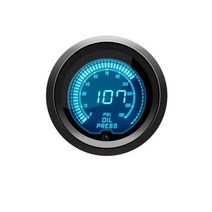 자동차 게이지52mm 타코미터 RPM 부스트 수온 오일 온도 압력 배기 게이지 전압계 LED 디지털 디스플레이 7, Oil Press Gauge