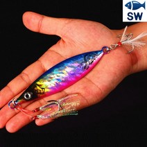 SW피싱 빅게임 풀옵션 메탈지그 야광 대방어 부시리 농어 대삼치 대구 지깅 낚시 롱샷 루어 롱지그, 레드 80g