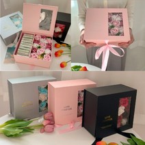 어버이날 카네이션 용돈박스 비누꽃 쇼핑백 돈봉투 박스 풀세트 1개, 핑크
