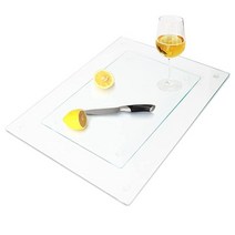 VASUHOME 주방용 강화 유리 도마 - 투명 2팩 40.6 x 30.5cm(16 12인치) 및 20.3 30.5cm(8 12인치) 긁힘 방지 내열성 쉬운 세척 항균 오래, Clear