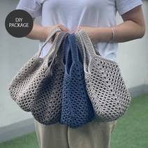 [뜨개부엌] 미니스퀘어백 만들기 7컬러중 택1 (마크라메1볼+도안+동영상) (가방아님), 블랙