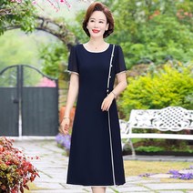 50대원피스 엄마옷 상견례 빅사이즈 중년 어머니 여름 쉬폰 반팔 원피스