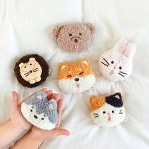 모찌 타운 미니 어린이 핫팩 인형 손난로 고양이 강아지 곰도리 캐릭터 전자레인지 재사용 핫앤핫 바로 핫팩, 1.뽀글 시바