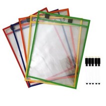 워크시트 클리어 포켓 5종 + 마커펜 5p 세트, 검정, 4세트