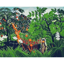 모모픽스페인팅 DIY명화그리기 60x75cm, WG04 앙리 루소 오렌지 숲의 원숭이들