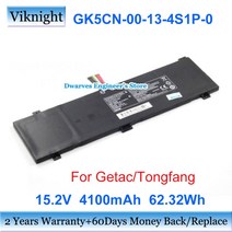 리튬 이온 충전식 배터리팩 Getac GK5CN6Z GCK5CP6Z XMG Neo 15 15.2v 62.32Wh GK5CN-00-13-4S1P-0 배터리, [01] 4 cell 15.2V 4100mAh