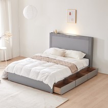 이노센트 펠리스 호텔형 Q침대 프레임+협탁1개 i102234, 그레이