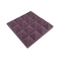 25x25x5cm 피라미드 어쿠스틱 폼 방음 스튜디오 흡수 처리 벽 패널 타일 폴리 우레탄 스폰지 피스, 1개, 04 보라색_01 1pc