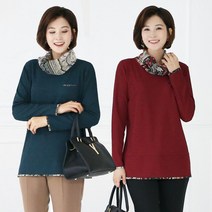 엄마옷 모슬린 스카프 폴라 티셔츠 TP810512마담 미시옷 50대 중년여성의류 60대 엄마옷 빅사이즈 할머니옷 여성옷