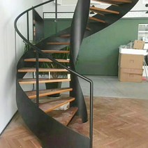 원목 계단 손잡이 안전바 무한 계단 사용자 정의 레드 오크 스틸 나무 회전 단단한 나무, 아미그린