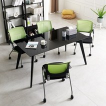 [햇살맑은집] 1500 테이블 회의실탁자 사무용테이블 인더밴블랙 철제책상, 색상:03.1500(아카시아)