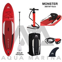 서핑 가볼만한곳 카약 AQUA MARINA 팽창식 서핑 보드 스탠드 업 패들 몬스터 수상 스포츠 딩기 뗏목 366*8, 06 SET F