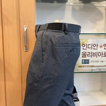 트레몰로 (주)세정 21년 SS 봄 허리 밴드로 유동적이고 참 편안한 그레이쉬블루 잔 줄무늬 사방 스판 캐주얼 바지 TRNDAXS1231 -7881