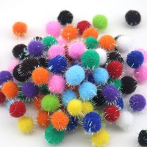 [홈앤스쿨] 칼라 반짝이 뿅뿅이 (20mm) 폼폼이 솜방울 단색 혼합색상