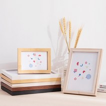 청첩장액자 웨딩 결혼식 포토테이블 얍화 인생네컷 천연 나무 프레임 프레임 벽 예술 그림, 원래 나뭇결, 5인치(8.8x12.8cm)