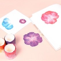 바이오로드 떼어쓰는 꽃잎 디자인 마스킹 테이프 (5컬러), 보라색+스티커증정