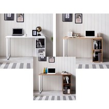 서재방 인테리어 와이드 오픈형수납 책상 원룸 데스크, 색상_오크화이트, 상세페이지 참조