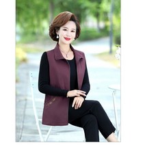 중년 엄마 얇은 자수 베스트 봄 중장년 나시 여성 조끼 루즈핏