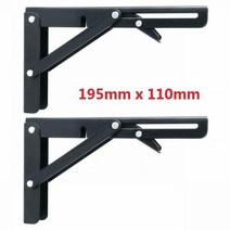 캠핑카용품 캠핑카부품 카라반용품 2pcs 캠퍼밴 접이식 브래킷 테이블 선반 블랙 마감 스테인레스 스틸 미니 접이식 테이블 자동차 액세서리, 195x110mm 블랙
