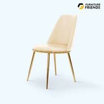 퍼니룸 비체 골드 인테리어 카페 디자인 식탁의자, 베이지 (F_DC)