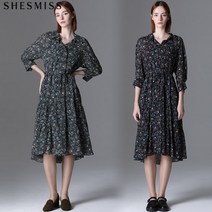 쉬즈미스 프린트 레이어 셔링 원피스 택가격 328000원