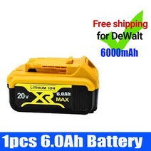 디월트 호환 배터리 DeWalt 20 V 8.0Ah MAX XR 배터리 전동 공구 교체용 8 0 ah DCB184 DCB200 v 6A 8A 12, 01 금
