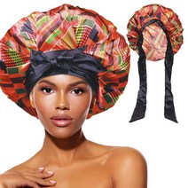 [정품] DONNA 조절 가능한 타이 새틴 보닛 L/XL 멀티 애니멀, Ankara