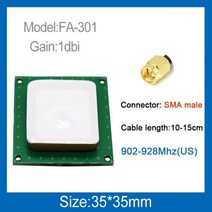 Fonkan UHF RFID 원형 세라믹 안테나 사용 액세스 제어 판독기 SMA MMCX IPEX 커넥터가있는 소형, 35mm SMA male (US)