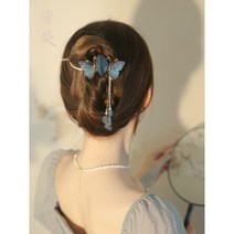 [실버플라워]궁중헤어비녀 나비머리집게 긴머리 한복헤어비녀 패션헤어XC093