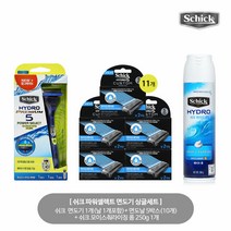쉬크 하이드로5 파워셀렉트 싱글(면도기1개+면도날11개+쉐이빙폼1개)