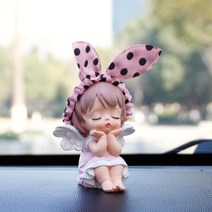 차량용 피규어 장식품 귀여운 만화 캐릭터 예쁜인형 자동차 액세서리, 핑크 애니