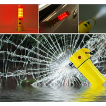 [ 다기능 생활방수 경광봉겸용 후레쉬 ] 재난대비 차량경고등 점멸등 자석경광등 안전벨트 손망치, 본상품선택, 옐로우, 1개