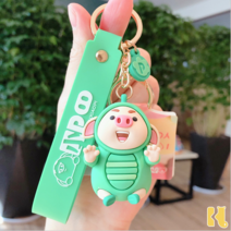 돼지키링 고양이 키홀더 차 자동차 열쇠고리 가방 악세사리 짱구키링 이니셜 실니콘 키링 키홀더 캐릭터, 5