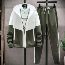 [XIG] 남자 Tracksuit 캐주얼 후드 재킷 + 바지