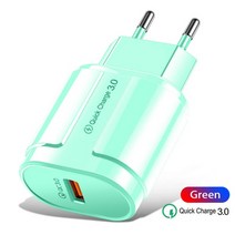 차량용 고속 스마트폰 충전 시거잭 스마트 폰 충전기 빠른 xiaomi 아이폰 12 프로 최대 벽 휴대 전화 어댑, 03 EU Green