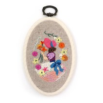 엔조이스티치/ 프랑스자수패키지-크레놀린1/ 수틀액자만들기/ 자수수업 공방 패키지JS1015/ 초보자용자수패키지, 바이올렛