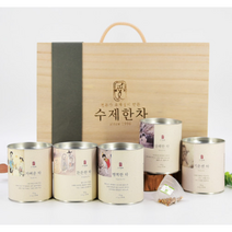 자연애 한방 수제한차 5종 선물세트 외국인 선물(보자기색상램덤+쇼핑백), 수제한차 5종 선물세트 (보자기색상램덤+쇼핑백)