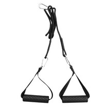 트라이셉스 트라이셉 로프 스트랩 로프바 그립 프레스 다운 30인치 헤비 듀티 풀 핸들, 검은색, 검은색