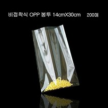 투명비닐 투명 비닐봉투 비접착 OPP봉투 폴리백 14X30cm 200장, 단품
