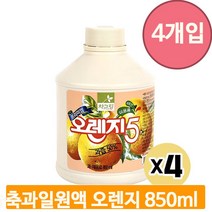 대용량 과일 농축액 850ml 4개 오렌지 음료 원액 베이스 카페 스무디 업소