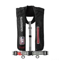 일본직송 시마노 SHIMANO 낚시 구명조끼 에어재킷 어깨형 자동 팽창식 VF-051K, 블랙 레드