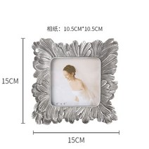 납골당액자 북유럽 빈티지 홈 프레임 가족 초상화 스탠드 골든 팜 리프 테두리 수지 액자 다양한 크기 옵션, 01 4 Inch
