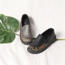 아이슈즈 여성 꽃무늬 스티치 단화 60253