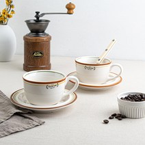 시라쿠스 메이플 클래식 감성 카페 잔(200ml)+소서 커피잔세트, 2P, 코지레드