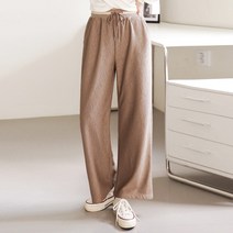 애니진 여성 봄가을 자가드 와이드 통바지 밴딩팬츠 TF01